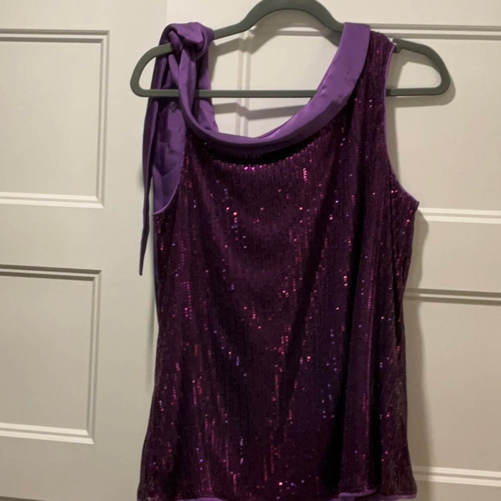 Purple Sequin Sleeveless Top